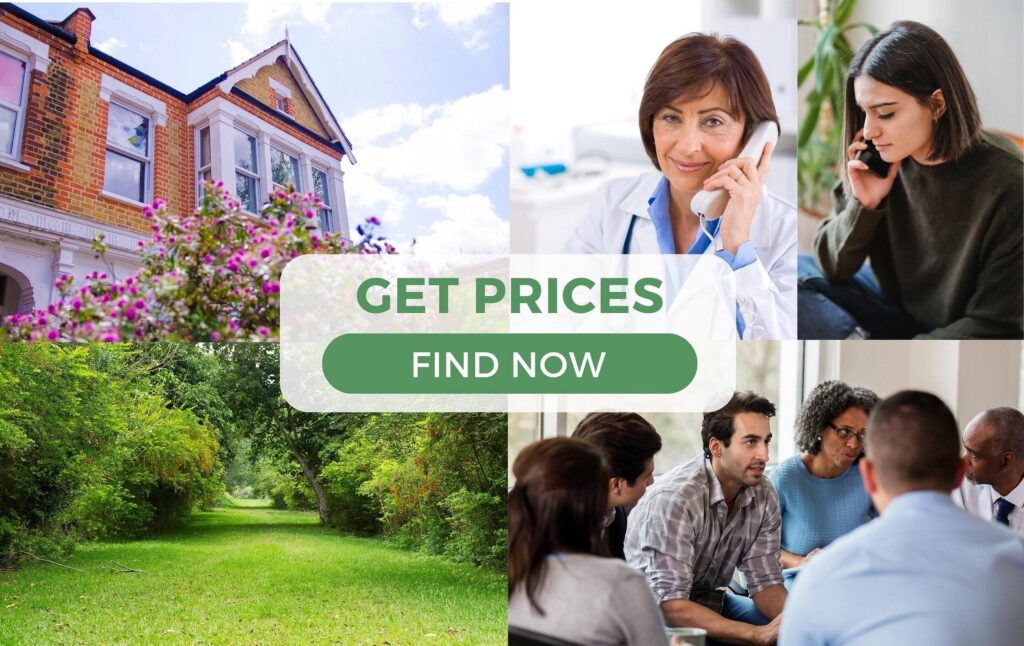 Collage of rehab services: residential facility, medical professional, support group, nature therapy, with 'Get Prices Find Now' button|Infographic comparing luxury and budget rehab prices per day in England, Scotland, Wales, Europe, South Africa, and home detox options|Collage featuring a rehab facility exterior, lush grounds, medical professional, individual counseling, and group therapy session, with a "Get Prices" call-to-action button|Two hands clasping in a supportive gesture, symbolizing the connection and support in rehab treatment|Man exercising on a treadmill in a well-equipped, bright rehab facility gym with modern fitness equipment